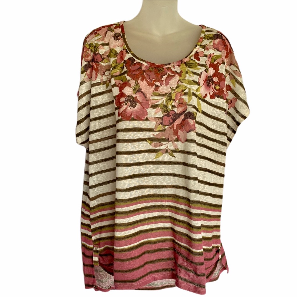 Plus Size Coral Bay Floral Top Size 3X